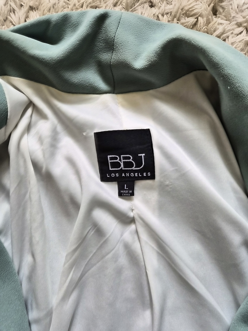 Mint Green Drape Front Women's Coat - Picture 2 of 2